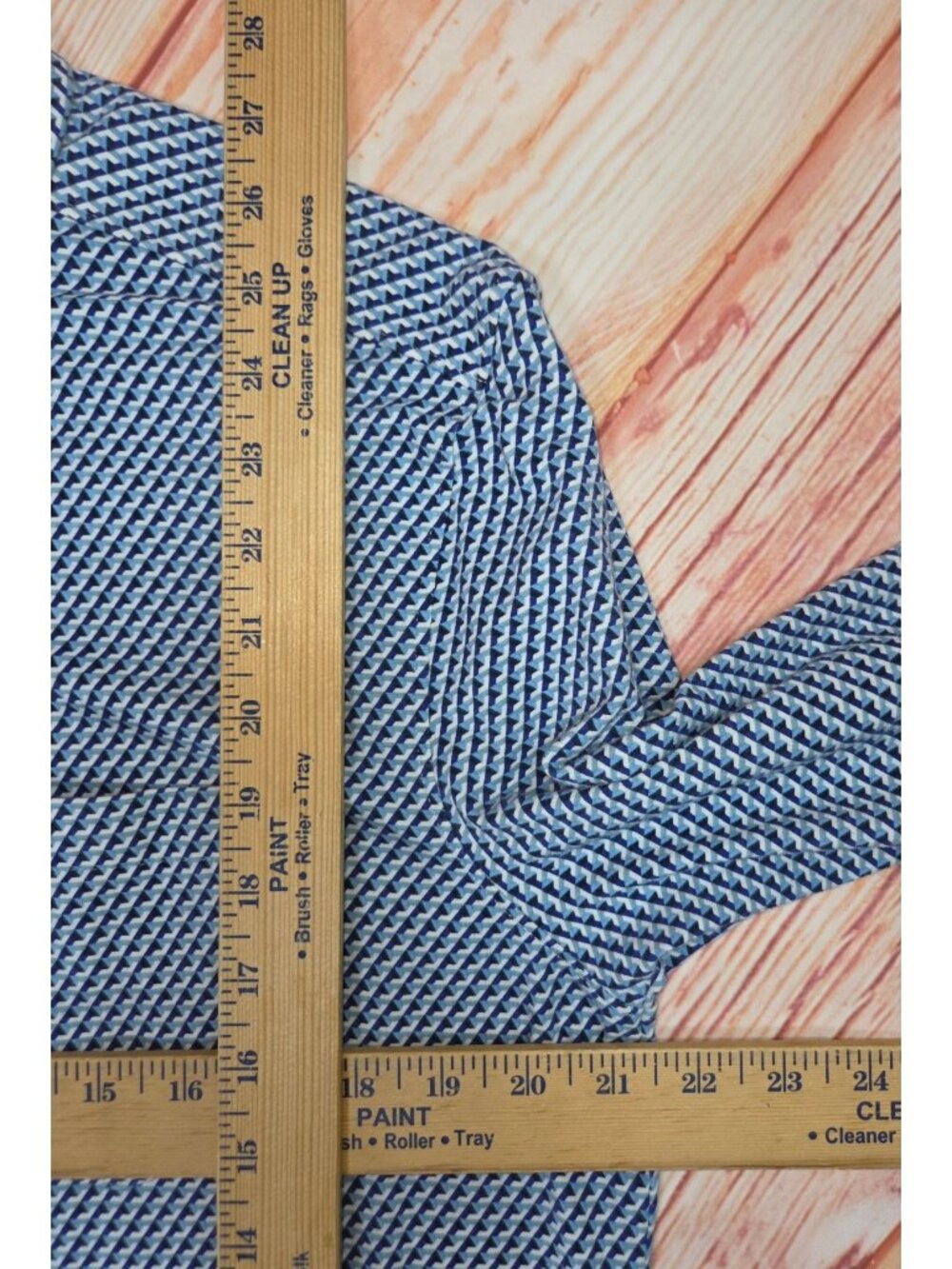 Johnston & Murphy Flex Blue Geometric Long Sleeve Shirt Medium - Picture 7 of 7